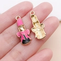 Lipstick charm with pink bow and heart detail for DIY jewelry making and crafts - 26x11mm / Rose Red Pink Bowknot Lipstick (21339)