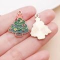 Pendentif sapin de Noël en émail pour la création de bijoux et de colliers DIY - Breloque Sapin de Noël Vert (14256)