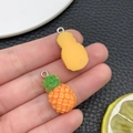 Pendentif ananas en résine DIY avec anneau argenté pour bijoux et chaînes de téléphone - Style Ananas (24368)