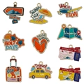 Set van 9 zomervakantie hangers van legering met vliegtuig-, slipper- en strandthema's - Gemengde 10 Emaille Zomerreisserie (SN1612)