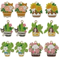 Cartoon dog and potted plant alloy charms set for DIY jewelry and keychains - Drip Oil Potted Plant Animal Dog Mixed Styles (SN1594)
