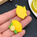 Macro di ciondoli a forma di limone in resina 3D per creazione di gioielli fai-da-te - Limone Giallo Medio (24242)