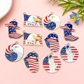 DIY Patriotic USA enamel alloy charms featuring American eagle, flag, and eagle boots - Independence Day 10-Piece Set (SN1380)