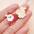 Colgante de Papá Noel de aleación con baño de oro para la creación de joyas personalizadas - Papá Noel Rojo y Blanco (9902)
