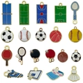 Verschiedene Sportanhänger aus Legierung mit Fußball Basketball und Tennisschlägern - Gemischte Sportserie mit Emaille (SN1577)