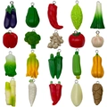 Realistic 3D vegetable alloy pendants including broccoli and chili for DIY keychains - Mixed Resin Vegetable Series