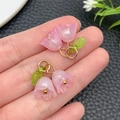 Macro-opname van roze lelietje-van-dalen hangers van acryl voor DIY sieraden maken - Transparant Roze (23264)