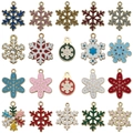 Set mit 20 bunten Emaille-Schneeflocken-Anhängern für DIY-Weihnachtsschmuck und Deko - Emaille Weihnachten Schneeflocke Set (SN1617)