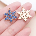 Schneeflocken-Anhänger aus Metall in Blau und Gold für DIY Weihnachtsschmuck - Königsblau Glitzer Weihnachts-Schneeflocke (24965)