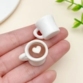 Miniatur-Kaffeetassen aus Harz mit Herz-Latte-Art und leere Tasse für DIY-Bastelarbeiten - Herz Latte Art Tasse (23960)