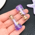 Mini ciondolo bottiglia dei desideri in vetro con carta viola e finitura glitter - Viola (24161)