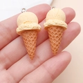 Realistic 3D ice cream cone charm for DIY crafts and keychain accessories in hand - Ice Cream Cone (23825)