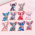 Colorful enamel Chihuahua dog alloy charms in 10 assorted patterns for DIY jewelry making - Set of 10 Assorted Styles