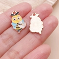 Cute yellow bee and sunflower enamel alloy charms for DIY jewelry making - Yellow Enamel Daisy Flower Bee (25150)
