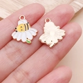 DIY bee and sunflower alloy pendant with yellow oil drip for bracelets and necklaces - Yellow Enamel Insect Small Daisy Bee (25160)