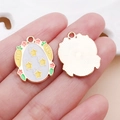 Lavender enamel Easter egg charm with carrot and star motifs for DIY jewelry making - White Easter Star Carrot Egg (25138)