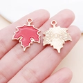 Ciondoli a foglia d'acero in smalto rosso e oro con motivi a raggiera per creazioni DIY - 15498-Foglia d'Acero in Lega di Zinco Smalto Rosso (SN1621)