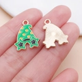 Groene en gouden heksenhoed bedeltjes met stippen voor DIY-sieraden maken - LUCKY Pentagram Hoed (25099)