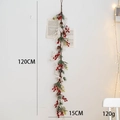 120cm Christmas garland with pine needles, red berries, and natural pine cones - Vine