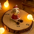 Mini resin Christmas dog figurine in red hat and coat, 4.5cm height holiday decor - Dog in Christmas Clothes Style (15号)