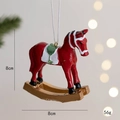 Cavallo a dondolo natalizio rosso con base dorata, dimensioni 8x8cm e 56g - Rosso