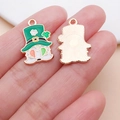 Groene St. Patrick's Day kabouter klaver hanger van goudlegering met emaille - Hart Kabouter (25109)