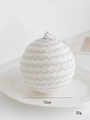 Boule de Noël blanche avec vagues pailletées argentées et perles, ornement de 10cm - Style B (10cm)