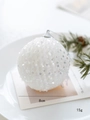 Boule de Noël blanche en mousse de 8cm avec paillettes argentées pour décoration sapin - Style E (8cm)