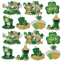 Groene klaver en leprechaun emaille bedeltjes set voor DIY sieraden maken hobby - Klavertje Vier 7 Stijlen 14 stuks Set (SN625)