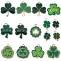 Assortiment groene emaille klaverhangers voor het zelf maken van sieraden en kettingen - Klavertje Vier 15 Stijlen Set (SN1156)