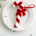 Sucre d'orge de Noël scintillant rouge et blanc avec nœud en velours, déco de 17cm - Petit Sucre d'Orge