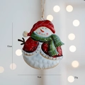 Vintage-Schneemann aus Eisen mit kariertem Hut und grünem Schal für den Weihnachtsbaum - Stil A