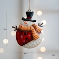 Roter Vintage-Schneemann aus Eisen mit Schal und Hut für den Weihnachtsbaum, 10x8cm - Stil C