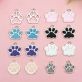 Creative alloy animal paw pendants in various colors for DIY handmade jewelry making - Multicolor Mixed Paw Set (SN759)