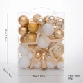 Coffret de 50 boules de Noël or et blanc avec cimier étoile dans une boîte de rangement - Doré