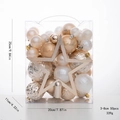Coffret de boules de Noël champagne et blanc perle avec étoile pour sapin de Noël - Champagne