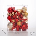 Ensemble de 50 boules de Noël rouges et dorées avec étoile de sapin en boîte - Or Rouge