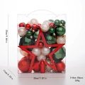 50pcs red green white Christmas tree ball ornaments set with star topper in box - Red Green White