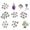 Pendentifs marins colorés en résine pour bijoux DIY avec hippocampe étoile et coquille - Mélange Aléatoire 10 Styles (SN1032)