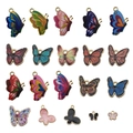Lot de pendentifs papillons colorés avec bordures dorées pour création de bijoux - Série de Papillons en Émail Mixte (SN796)