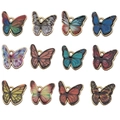 Lot de 12 pendentifs papillon colorés pour bijoux DIY en alliage doré brillant - Ensemble Papillon Émail 12 Styles (SN794)