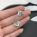 Punk style antique silver heart angel wing pendant for DIY necklace jewelry making - Antique Silver Heart with Wings (13335)