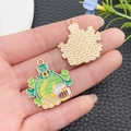 Breloques trèfle de la Saint-Patrick en émail vert pour création de bijoux DIY - Bière de la Saint-Patrick (21756)