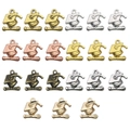 Multi-color graduation cap pendants in gold and silver finishes for DIY jewelry - Doctoral Hat Set 7 Styles 3 Each (SN267)
