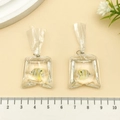 Pair of creative resin goldfish in water bags with yellow stripes and metal ring - Yellow White Simulation Transparent Bag Striped Fish (21512)