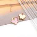 Pink and gold butterfly charm pendants with enamel finish for DIY jewelry making - Pink Butterfly Style (10998)