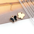 DIY butterfly pendants in black enamel and gold finish for jewelry making - Black Butterfly Style (11918)