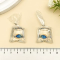 DIY creative blue and yellow goldfish earrings in a transparent bag 2.5cm size - Blue Tangerine Simulation Transparent Bag Fish (21513)