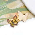 Orange and yellow enamel butterfly charms with light gold alloy back for DIY jewelry - 19120 Orange Yellow Black Pattern Butterfly