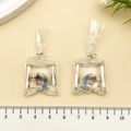 Creative resin goldfish in clear bag pendants with metal rings for DIY keychains - Blue Simulation Transparent Bag Fish (21518)